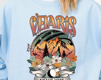 Velaris City Of Starlight Sweatshirt, Floral Bookish Hoodie, Velaris Mountain Sweatshirt, Acotar Hoodie, Fantasy Book Lover Sweatshirt