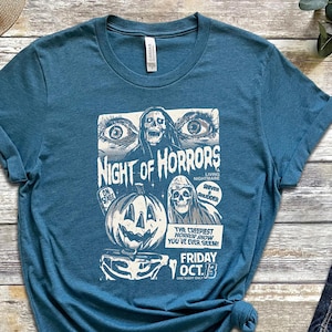 Night Of Horrors T-shirt, Horror T-shirt, Spooky Season Gift, Halloween Tee, Scary Shirt, Halloween Party Tshirt, Gift for Halloween