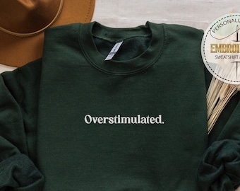 Custom Embroidery Sweatshirt, Embroidered Design, Anxiety Embroidered, Humorous Sweatshirt, Embroidered Hoodie, Personalized Text Hoodie