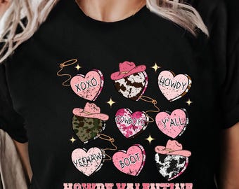 Howdy Valentines Shirt, Western Darling Tee, XOXO Tee, Cowboy Cowgirl Matching Gift, Valentine Day Tee, Texas Love Shirt, February 14th Tee
