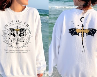 Basgiath War College 2 Sided Sweatshirt, Fourth Wing Sweatshirt, Dragon Sweatshirt, Fantasy Reader Shirt, Bookish T-shirt, Dragon Rider Tee