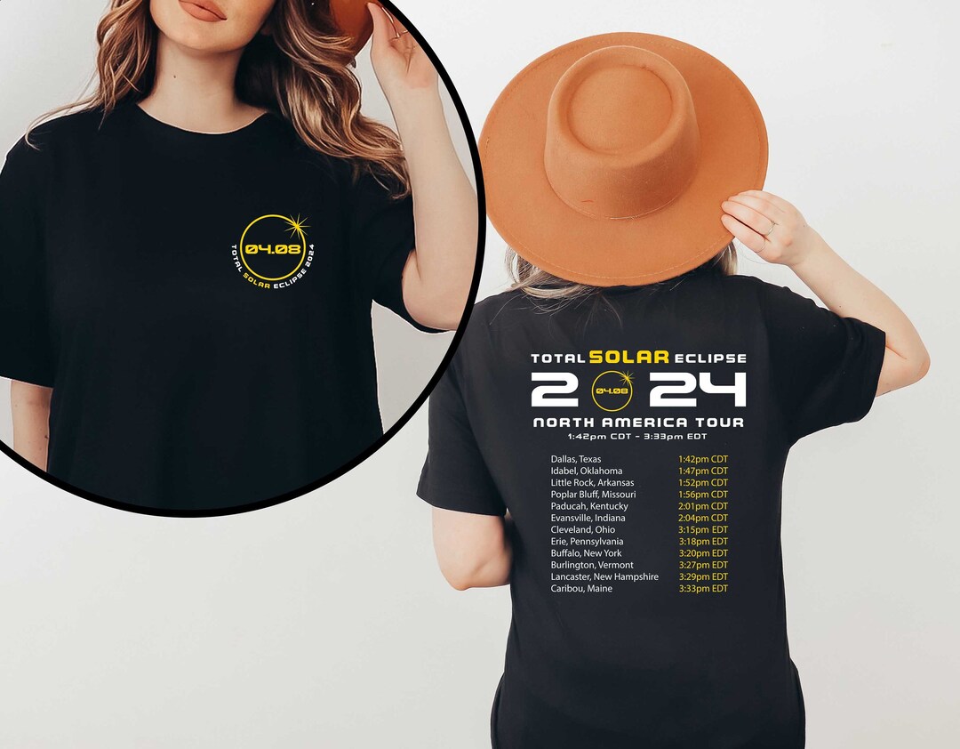 Total Solar Eclipse 2024 Shirt, Double-sided Shirt, April 8th 2024 ...