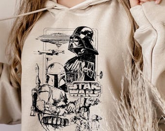 Star Wars Fan Hoodie, Darth Vader Sweatshirt, Boba Fett Hoodie, Mandalorian Sweatshirt, Kids Star Wars Gifts, May Force Be With You Hoodie