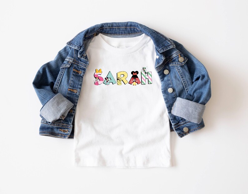 Customized Minnie Name Shirt, Disney Girls Tee, Disney Name Tshirt, Minnie Mouse Tee, Minnie Birthday Princess Gift, Disney One Piece image 4