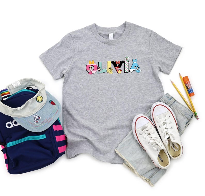 Customized Minnie Name Shirt, Disney Girls Tee, Disney Name Tshirt, Minnie Mouse Tee, Minnie Birthday Princess Gift, Disney One Piece image 2