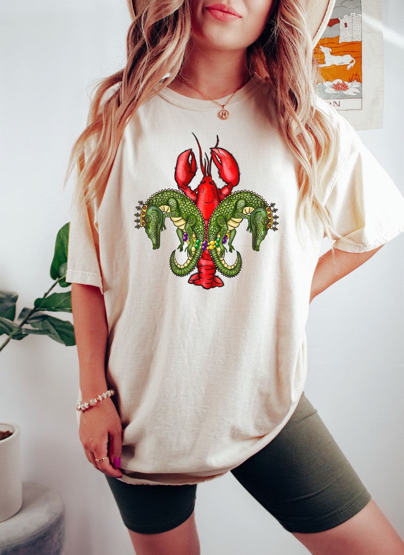 Camiseta de cangrejos y caimanes, camisa Comfort Colors, camisa Mardi Gras, camisa de carnaval, camiseta del martes gordo, camisa de regalo para mujeres, camisa de gran tamaño imagen 5