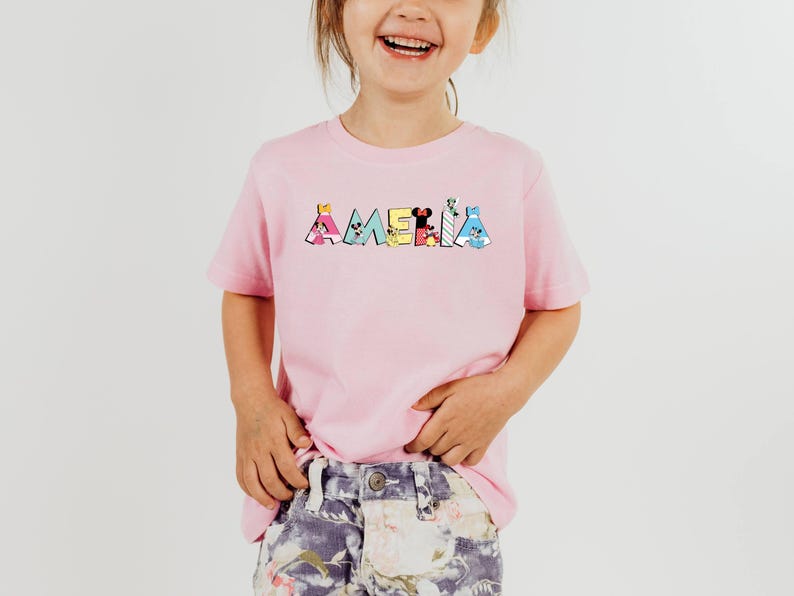 Customized Minnie Name Shirt, Disney Girls Tee, Disney Name Tshirt, Minnie Mouse Tee, Minnie Birthday Princess Gift, Disney One Piece image 3