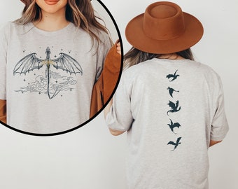 Fourth Wing Dragons T-shirt, Basgiath War College, Dragon 2 Sided Shirt, Fourth Wing Sweater, Dragon Rider Shirt, Riders Quadrant T-shirt