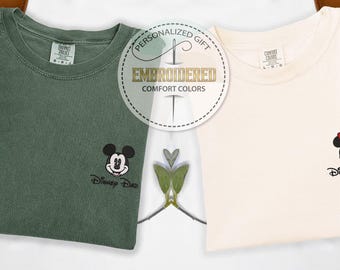 Embroidery Mickey Dad, Minnie Mom Shirt, Disneyland Tee, Magical Family, Comfort Colors Gift, Disney Family Tshirt, Disney Trip Tee