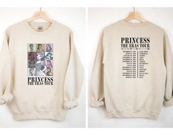 Princess The Eras Tour Sweatshirt, 2 Sided Disney Sweater, Disney Princess Shirt, Vintage Disney Sweatshirt, Disney Trip Shirts, Disney Gift