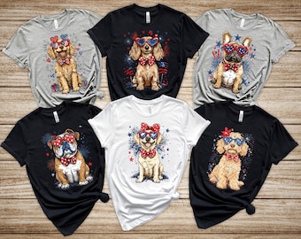 4th of July Dogs Shirt, USA Dogs Tee, Retriever 4th Of July, Independence Day Shirt, Patriotic Dog Tshirt, America T-Shirt, American Flag