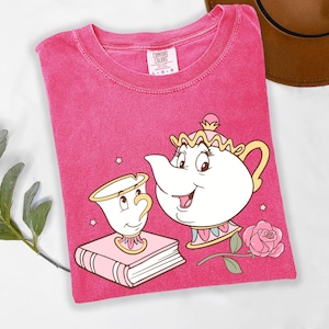 Disney Mrs. Potts and Chip Shirt, Beauty and The Beast Tee, Comfort Colors, Disney Fairytale Rose Tee, Magic Kingdom Tee, Disneyland Shirt
