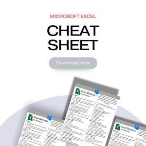Microsoft Excel Shortcuts Cheat Sheet for Windows Boost Productivity Printable Download