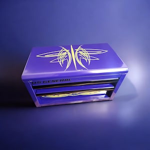 Hand Pinstriped Mini Toolbox, US General, with Bottle Opener