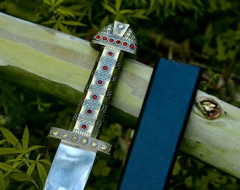 Handmade Ragnar Lothbrok Viking Sword with Scabbard, Stainless Steel Cosplay Sword