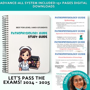 Pacote de guia de estudo de fisiopatologia, enfermagem de fisiopatologia, pacote de enfermagem, notas de fisiopatologia, escola de enfermagem, downloads digitais