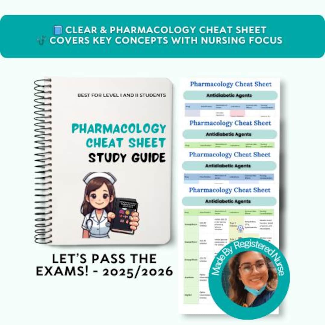 Pharmacology Cheat Sheet Bundle, Nursing Students Study Guide - Etsy
