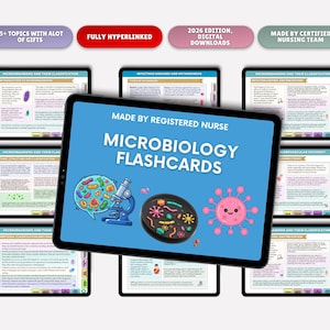 Tarjetas didácticas de microbiología / Preguntas y respuestas con hipervínculos, guías de estudio y hojas de referencia / Descarga instantánea para estudiantes y profesionales