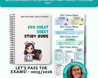 EKG Dysrhythmia Cheat Sheet Bundle: Nursing School Study Guide (Digital Download PDF)