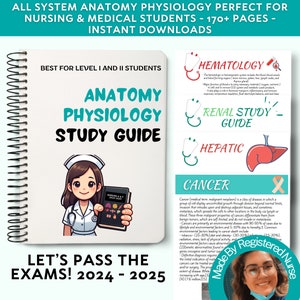 Complete Anatomy and Physiology Nursing 170+ Pages, Anatomy Study Guide, Anatomy Notes, Physiology Notes, Nursing Study Guide,Nursing Bundle