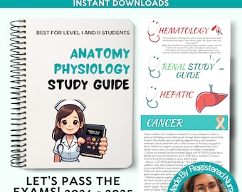 Anatomy and Physiology Nursing Study Guide: 170+ Pages (PDF & PNG)