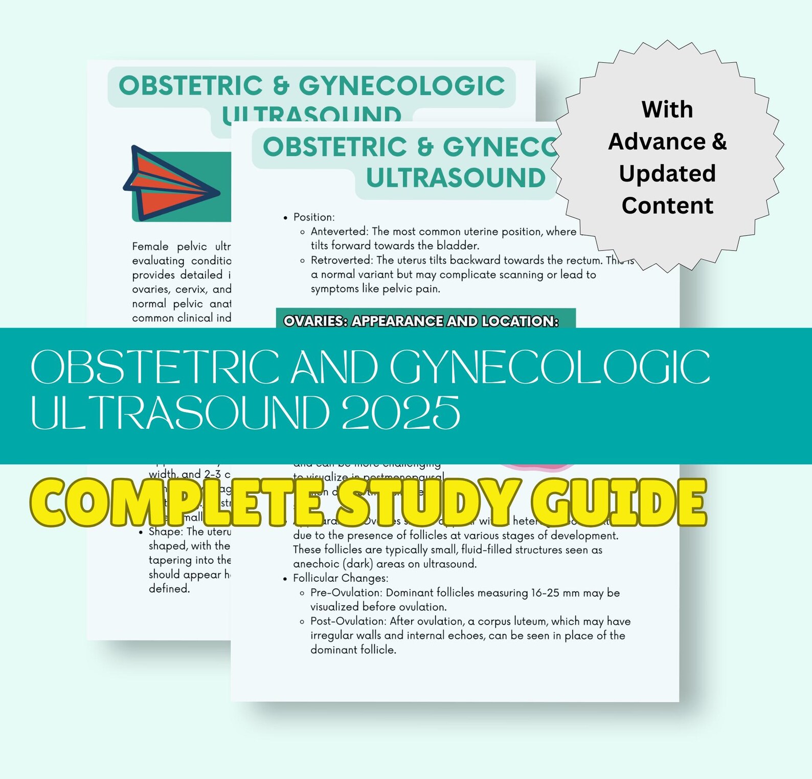 OB/GYN Ultrasound Study Guide: High-risk Pregnancy, Gynecology (digital ...