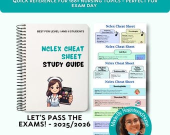 NCLEX Cheat Sheet Bundle 26: 100+ Nursing Study Guide (Digital Download)