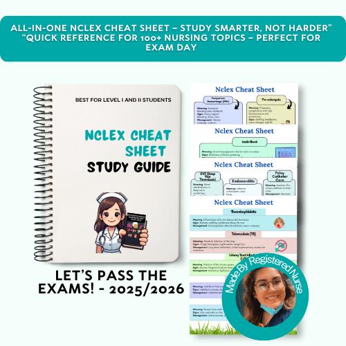 NCLEX Cheat Sheet Bundle 26: 100+ Nursing Study Guide (digital Download ...