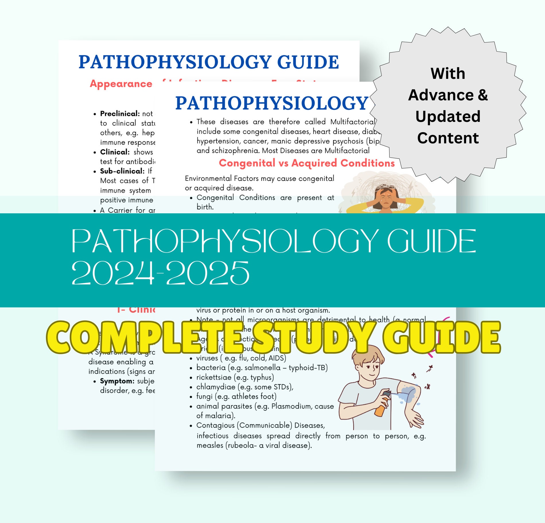 Nursing Pathophysiology Notes.pdf Pathophysiology Study Guide Bundle: Nursing School Notes (digital ...
