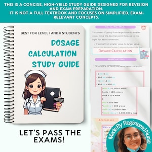 Nursing Dosage Calculations Study Guide: Nursing School Notes (Digital Download)