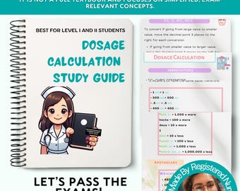 Nursing Dosage Calculations Study Guide: Nursing School Notes (Digital Download)
