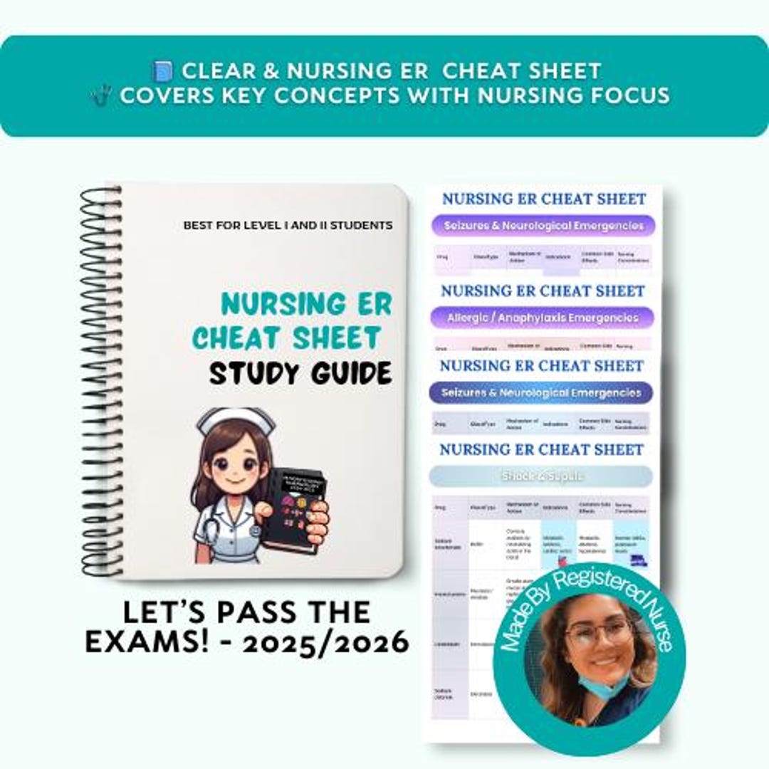 ER Nursing Cheat Sheet Bundle: Critical Care ICU Study Guide - Etsy