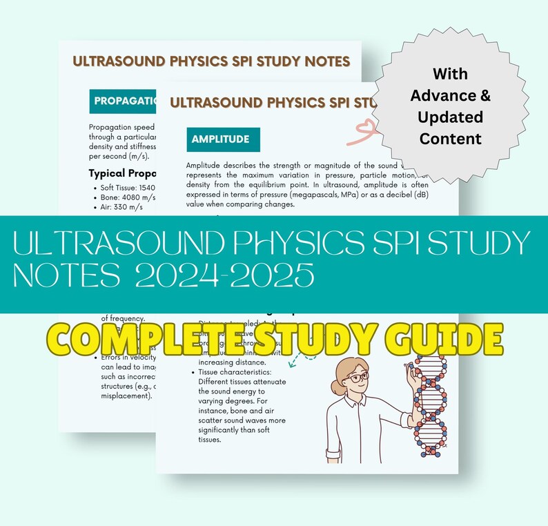 Spi Notes Ultrasound Physics SPI Exam Prep: Study Notes & Practice (PDF) - Etsy
