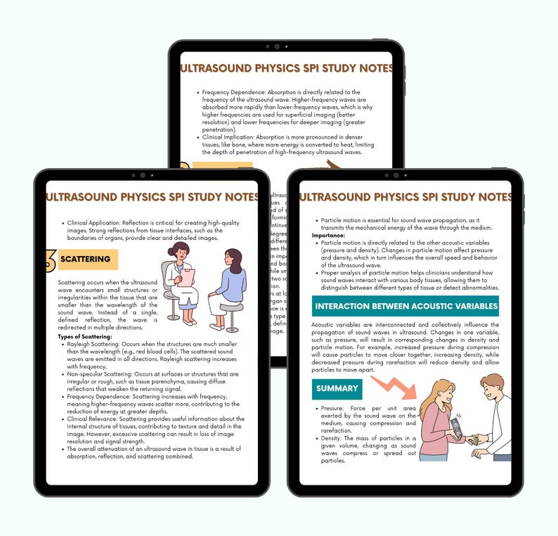 Spi Notes Ultrasound Physics SPI Exam Prep: Study Notes & Practice (PDF) - Etsy