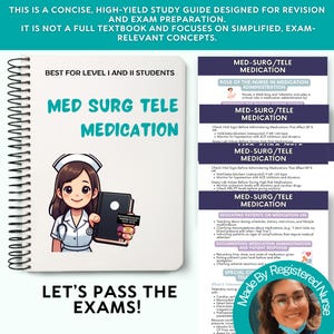 Med-Surg Tele Medication Cheat Sheet: Nursing Pharmacology Guide (PDF Download)