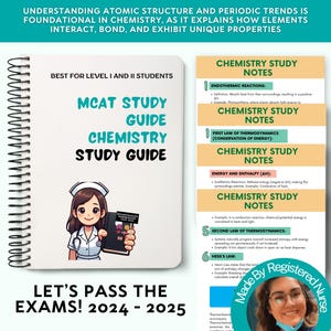MCAT Chemistry Study Guide Essential Prep Notes Exam Prep Key Formulas Study Material Digital Download Chemistry Notes Study Guide 99 Pages