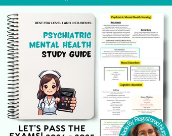 Psychiatric Mental Health Nursing Study Guide: Comprehensive Disorders (Digital Download)