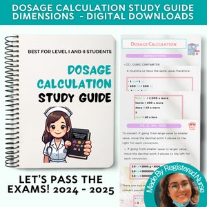 Nursing Dosage Calculations Study Guide, Dosage Calculation, Nursing Bundle, Nursing School Notes, Nursing Notes