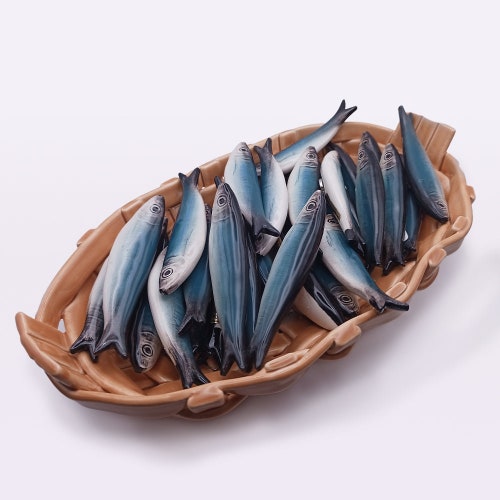 Aimant de réfrigérateur en céramique en forme de sardine