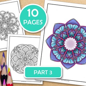 Teil 3-Mandalas zum meditativen Ausmalen: 10 Achtsamkeits-Malseiten für inneren Frieden, PDF-Dateien zum Ausdrucken