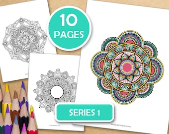 Advanced Traditional Mandalas : 10 Elaborate Coloring Pages For Tranquility and Inner Peace, PDF files ready to print