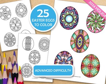 Easter Egg Coloring Pages : 25 DIY Easter Eggs to Color, PDF files ready to print