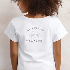 Bella Canvas 3001Y Mockup Back T-Shirt Mockup  Kid TShirt Mockup Youth White T Shirt Mockups Bella Canvas Mockup For Kids Print on Demand