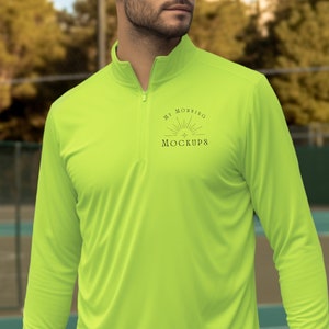 Sport Tek 3571 Mockup Sport Tek Mockup Quarter Zip Mockup Lime Schock 3571 Mockup ST3571 Mockup Lime Schock 3571 Mockup