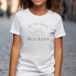 Back To School White T-Shirt Mockup | Kids White TShirt Mockup | Youth White TShirt Mockups | First day of school Shirt | Bella Canvas 3001Y