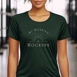 Sport Tek 350 Mockup 350 Forest Green Mockup Sport-Tek Mockup Workout Gym Mockup Waldgrün Sport Tek Mockup ST350 Mockup T-Shirt Mockup