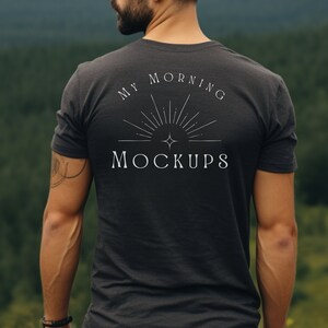 Charcoal Comfort Colors 1717 Mockup Mens Comfort Colors Charcoal Mockup Back shirt Mockup Male 1717 Back Mockup Mens Tshirt Mockup