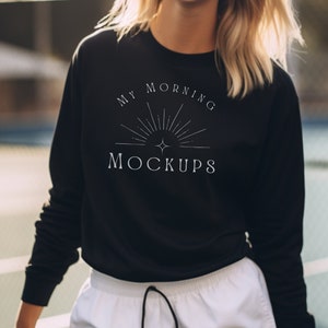 Gildan 18000 Mockup sweatshirt Mockup Black Gildan 18000 Mock-up Tennis Mock up Sweatshirt Mockup Black Sweatshirt Pickleball Mockup