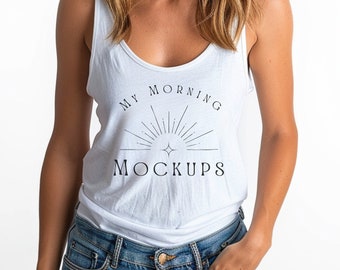 White Bella Canvas 3480 Mockup White Tank Top Mock-Up for Print on Demand White 3480 Mockup Shirt Mockups White 3480 Bella Canvas Mockup