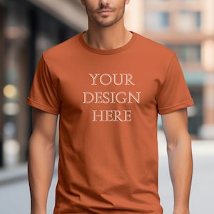 Ya Comfort COlors 17 17 Mockup T-shirt Mockup Yam Mens Mock-up 1717 Yam Mockup, Mens Comfort colors mockups Yam Mens Orange 1717 Mock up